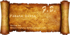 Fekete Ditta névjegykártya