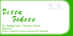 ditta fekete business card